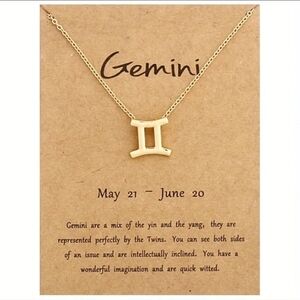 Gemini Zodiac Symbol Pendant Necklace